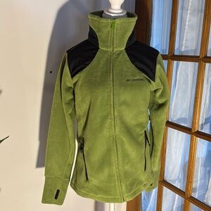 🍂🍁 Warm Columbia green fleece zipper jacket size M!🍂